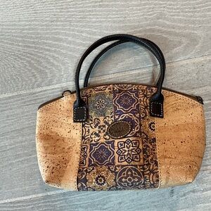Corkpel Porugel Cork Tan Mini Handbag W/Crossbody Strap